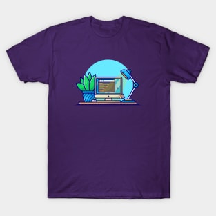 Workspace Cartoon Vector Icon Illustration T-Shirt